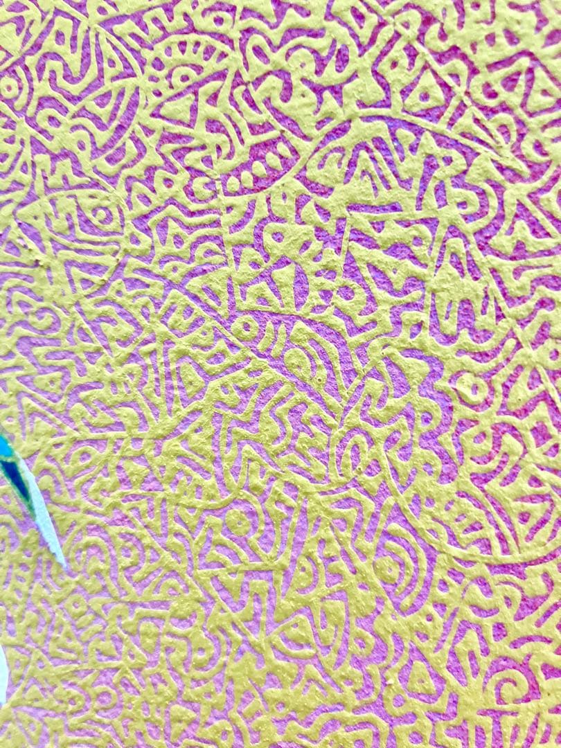 原画　百合　花　動物画　絵画　アクリル画　現代アート　細密画　手描き　一点物