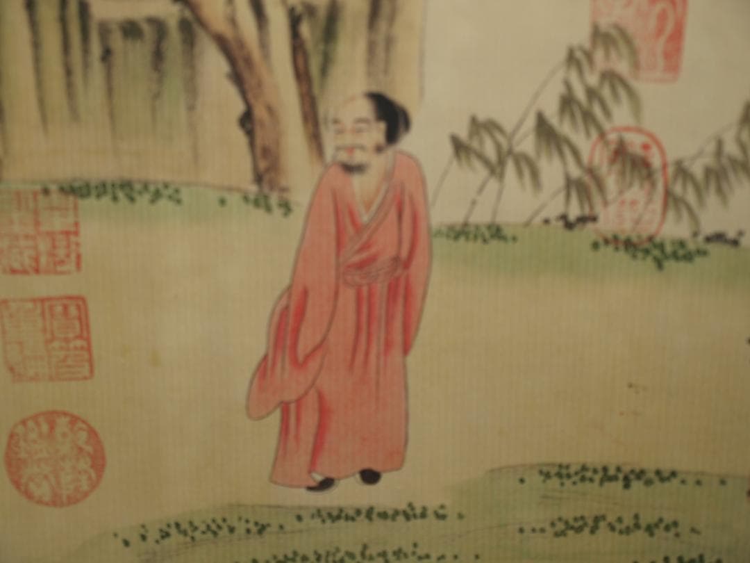 中国明時代の掛軸　激安骨董品　肉筆保証　博物館 古美術 BD459A11-6