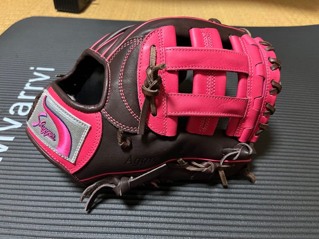 久保田スラッガー 軟式内野用グローブ ブラウン/ピンク