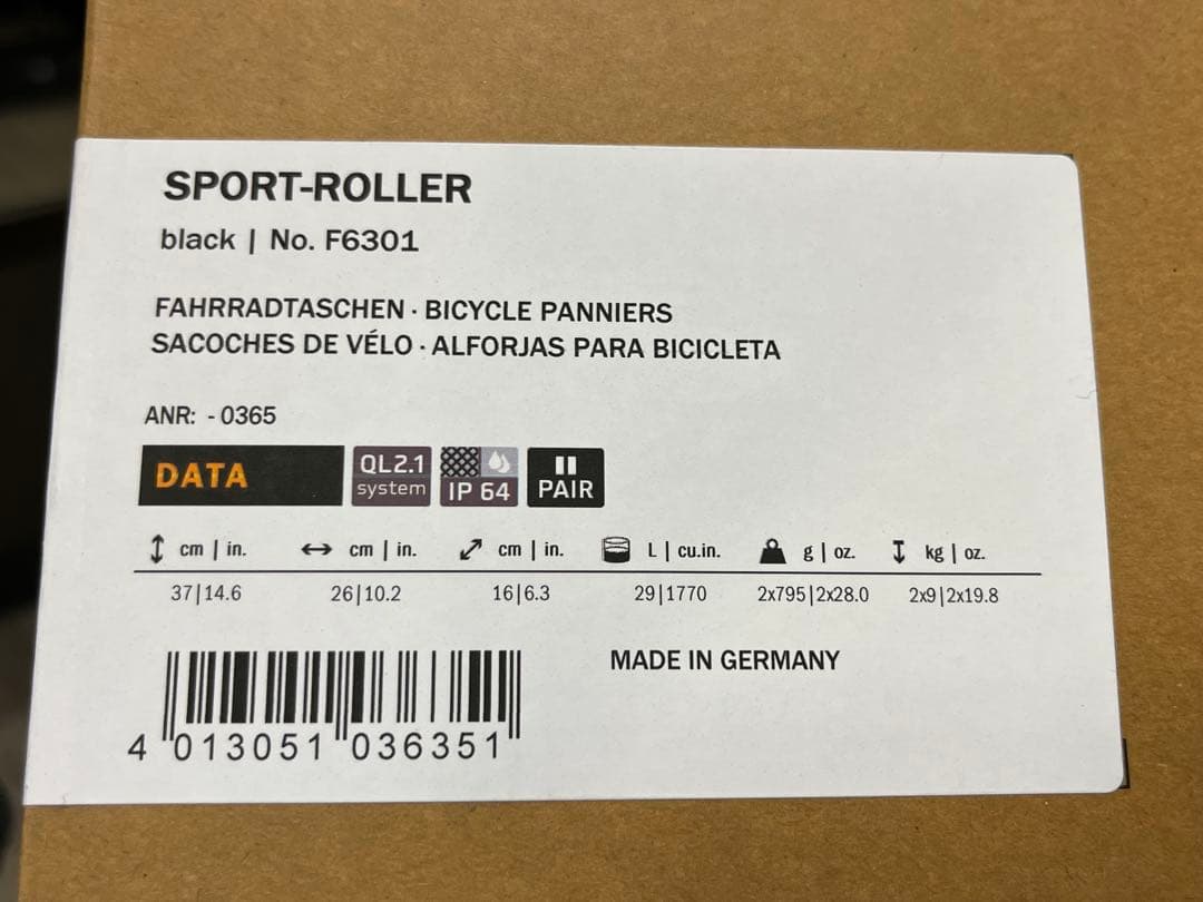 ORTLIEB スポーツローラー バッグ 黒