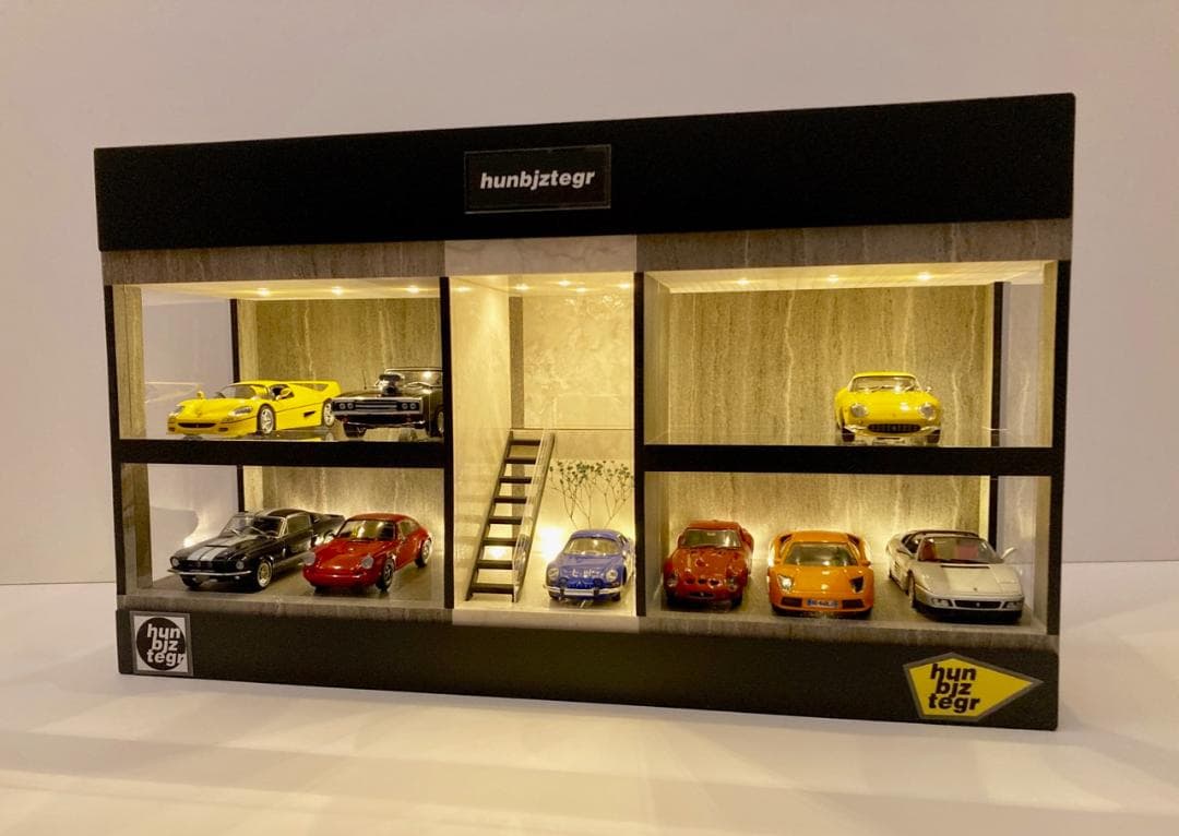 1/43展示13台可・大理石＆砂岩・2層式ディスプレーBOX / ネオジオラマ