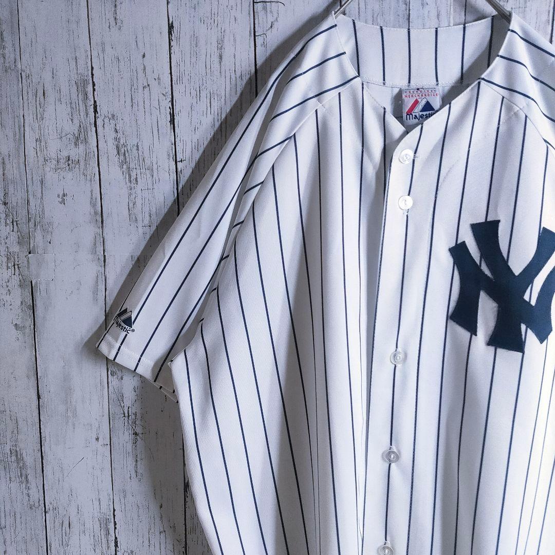 【MLB】 ニューヨーク・ヤンキース ゲームシャツ XL デレク・ジーター 白縞