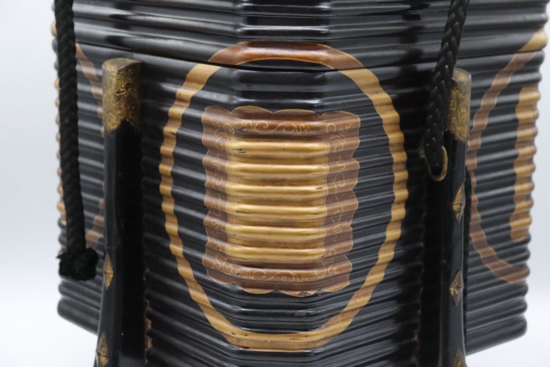 明治期　輪島塗　兜箱　蒔絵　木製　送料込み250510