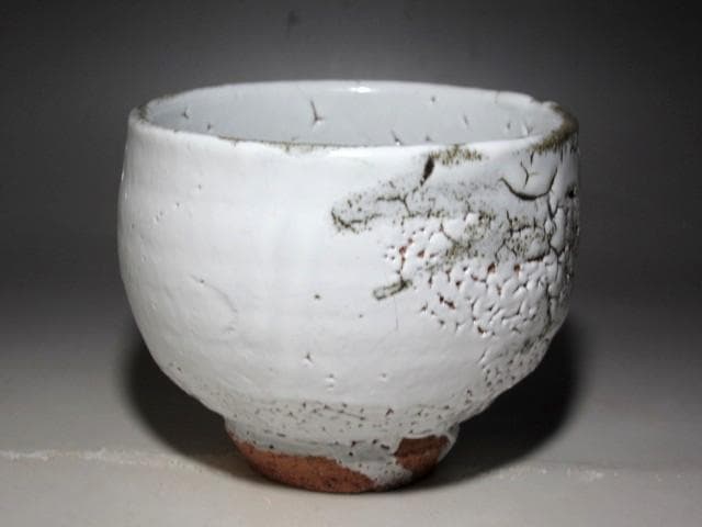 人間国宝 十一代三輪休雪 白萩茶碗「吉祥」表千家而妙斎花押ｋ161