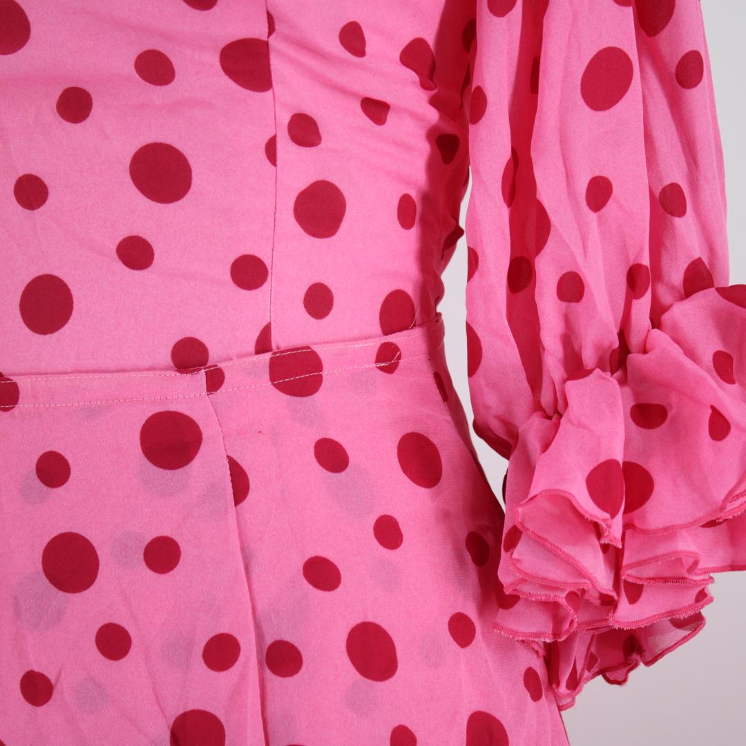 【美品 フラメンコ衣装】ピンク 上下セット セットアップ ツーピース ボランテ