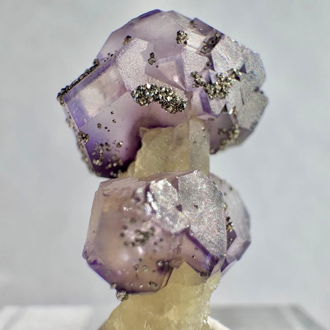 526 きのこタイプ 中国 内モンゴル産 フローライト&パイライト&クォーツ