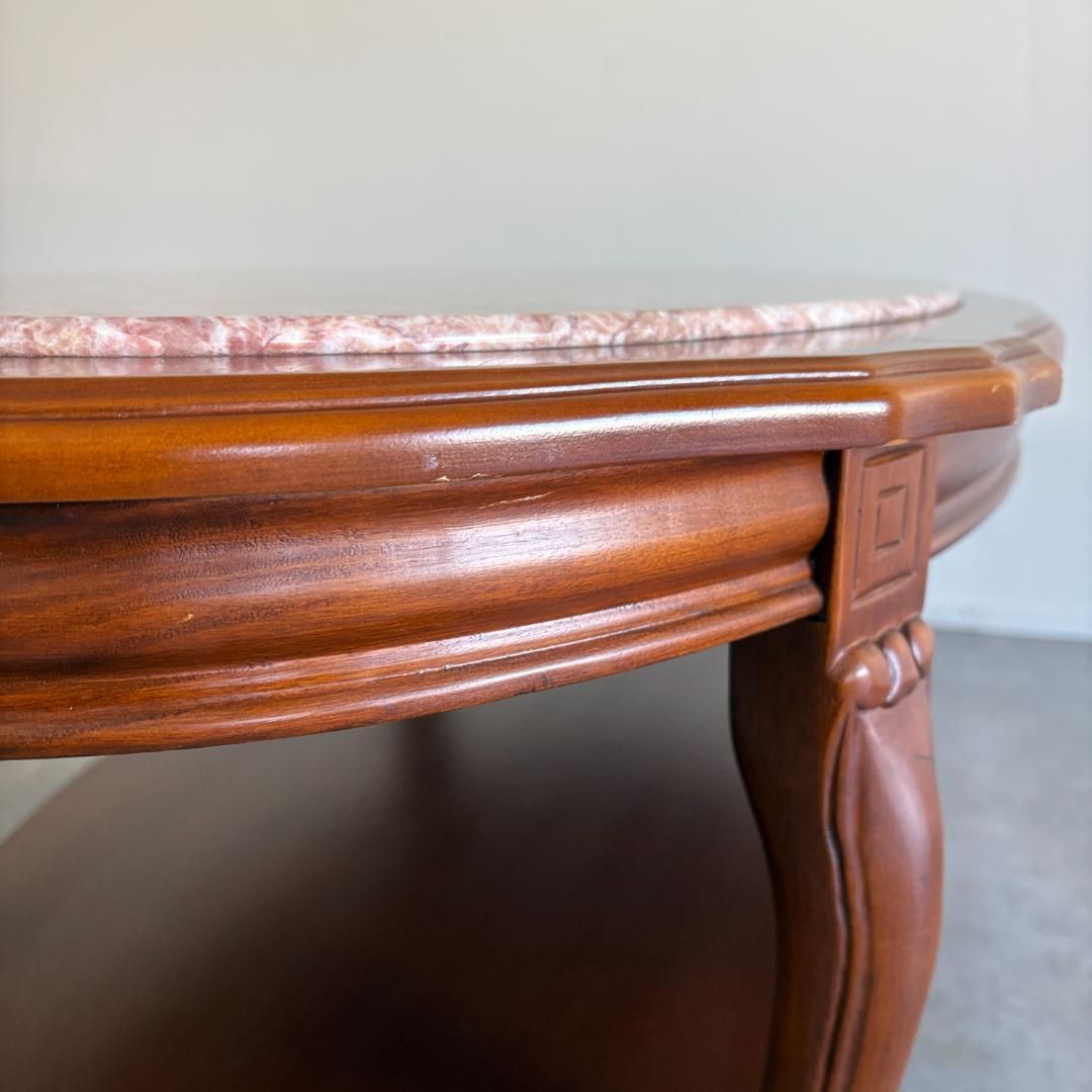 ロココ調 猫脚×大理石風天板 センターテーブル