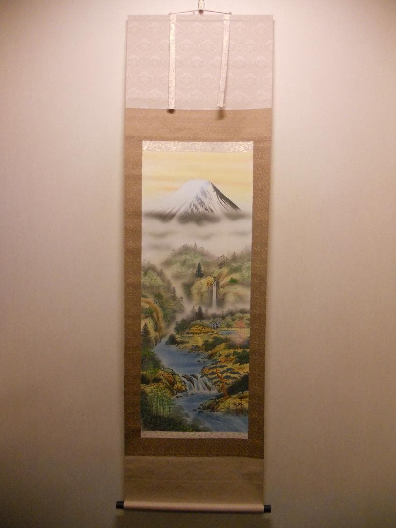 掛け軸 石田雪外 大龍王 不動九星図 絹本 希少 軸装 茶道具 掛軸 美品 です