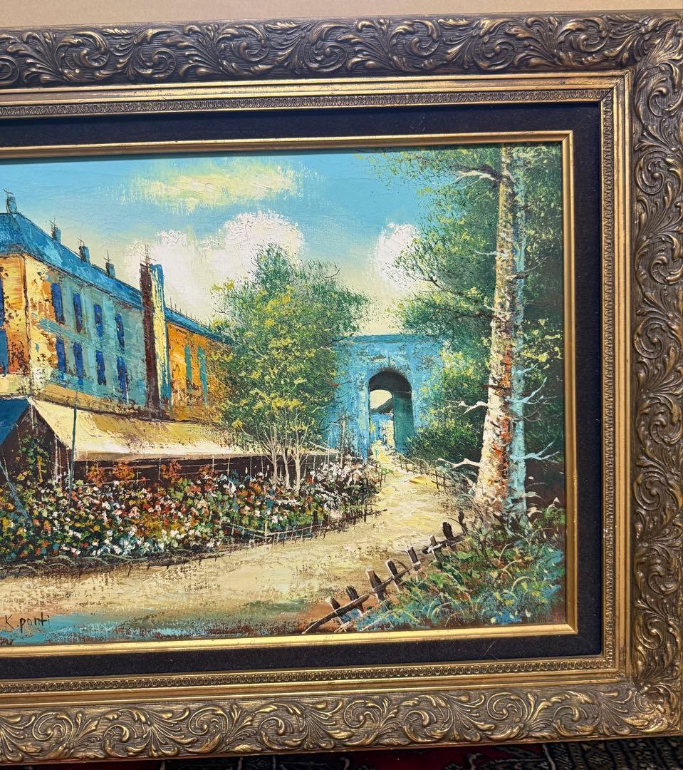 K. PINT 外国風景画　油彩画　インテリア　送料込み0912