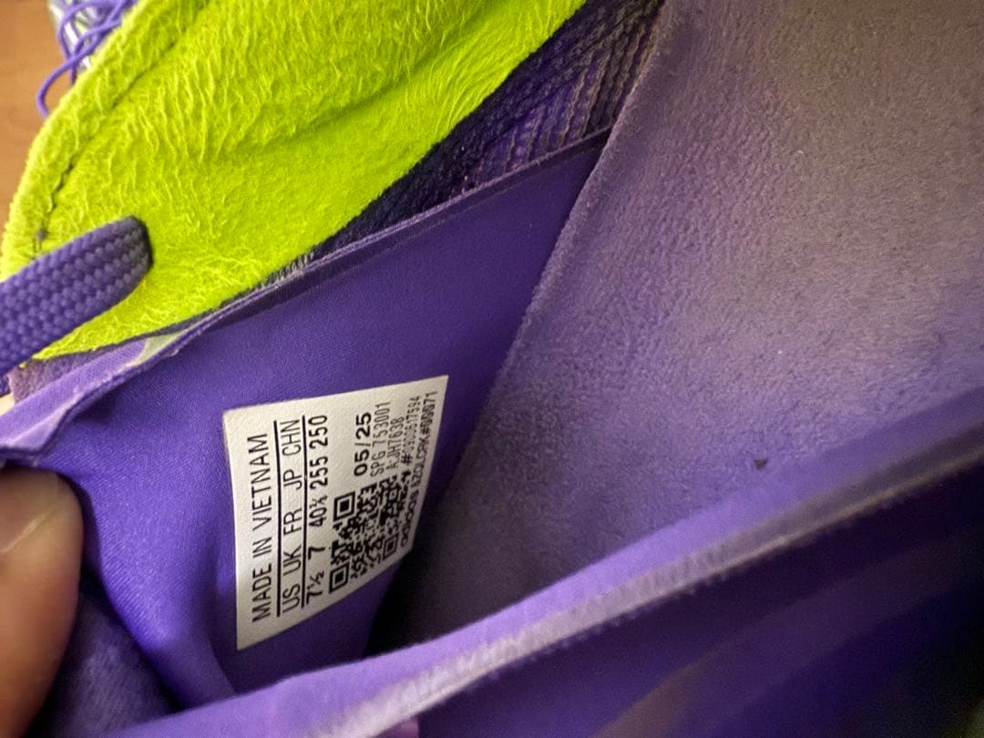 adidas F50 サッカースパイク AG 紫/ライム　新品ソール付き