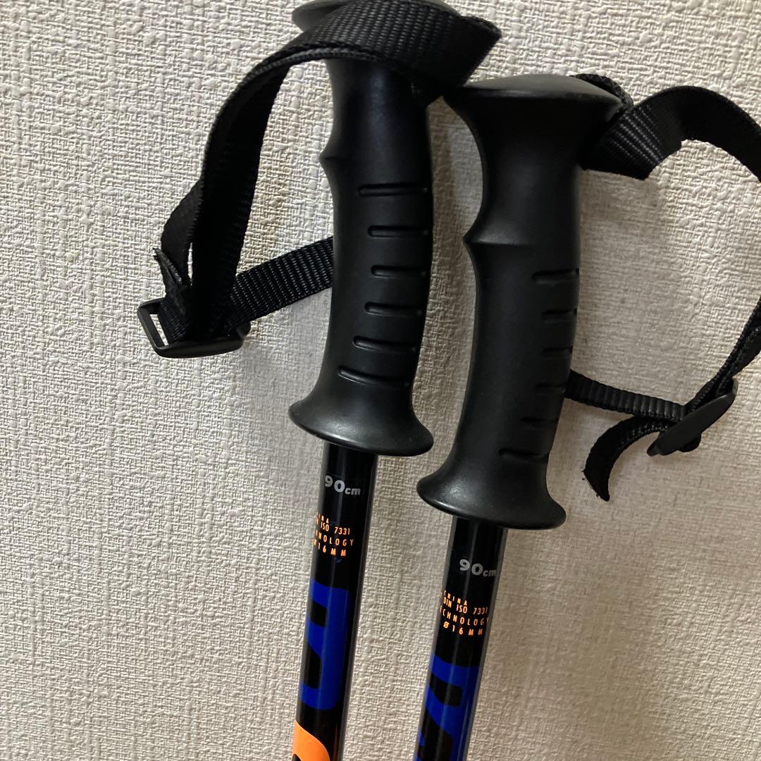 スキー板120 ビンディング、ストック付き　子供用