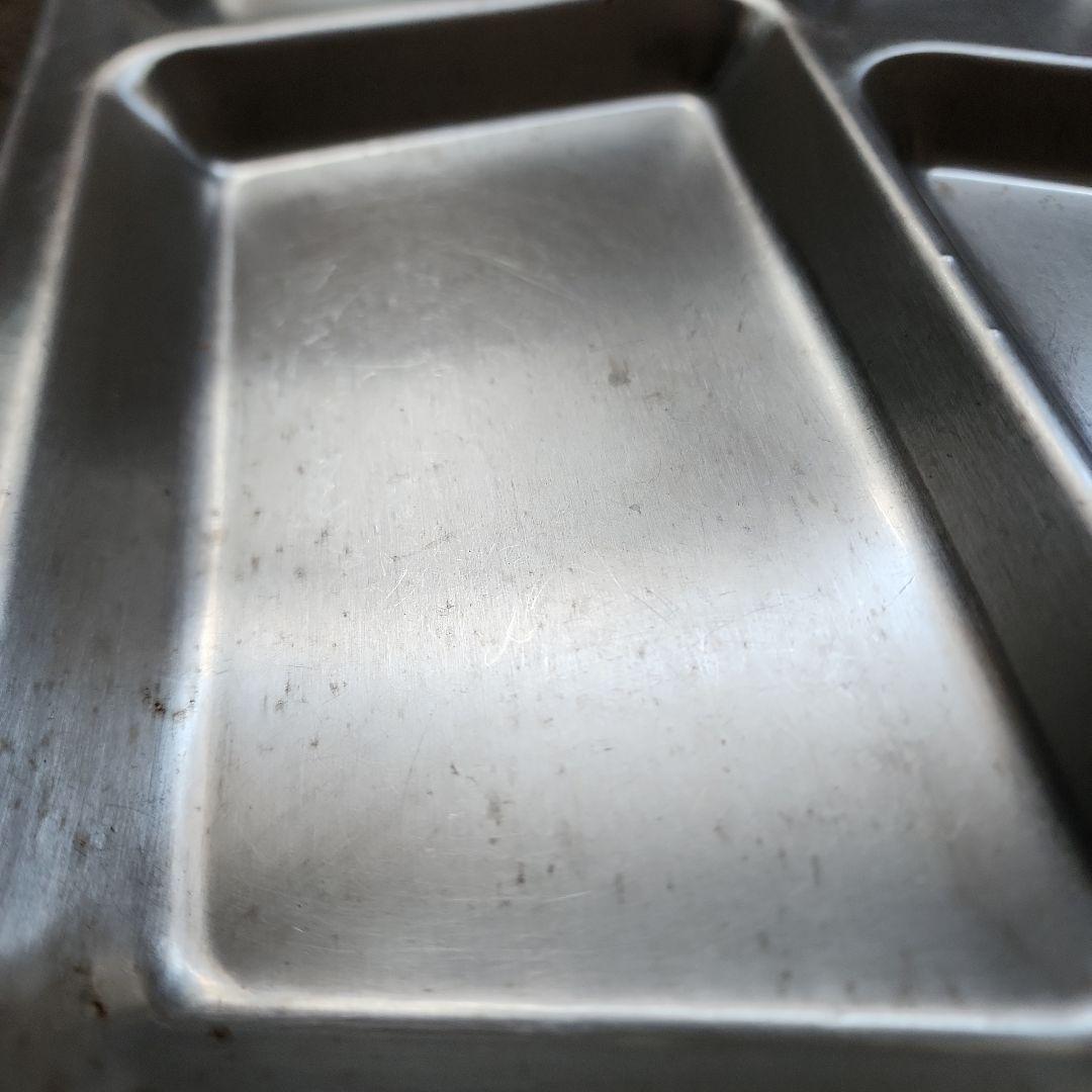 米軍　メストレー　コンパートメントトレイ　ステンレス　4　3枚おまとめ