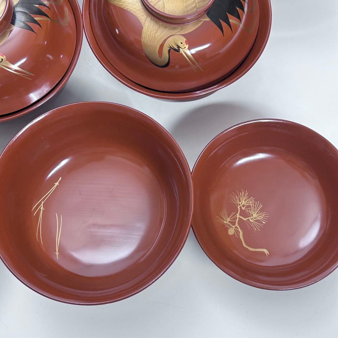 輪島塗 金蒔絵 松鶴 汁椀 吸物椀 10客 漆器