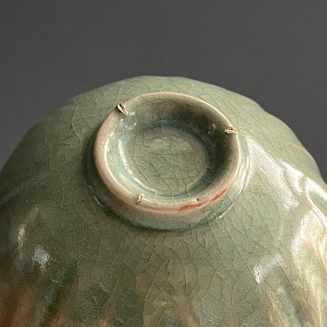 唐物 青磁稜花盃 氷裂紋 中国美術 古玩 SN75