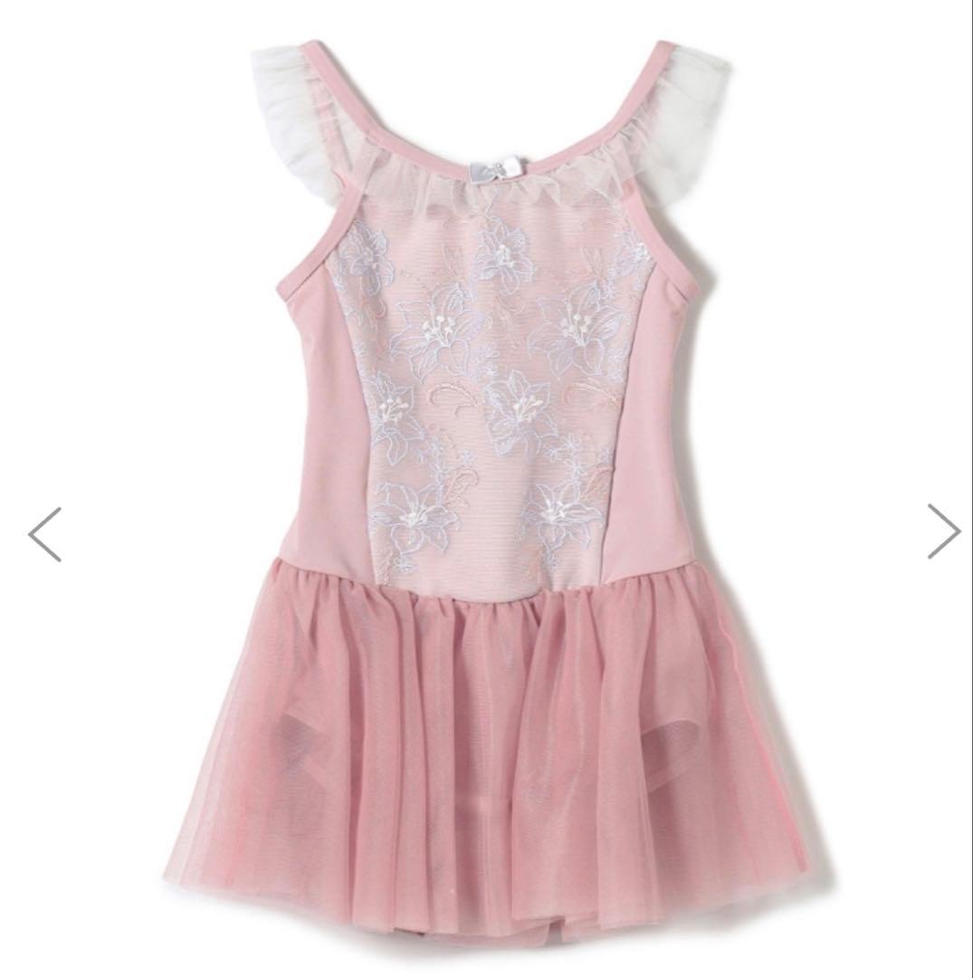 美品　チャコット　キッズ刺繍フリル付きレオタード　スカート付き　120サイズ