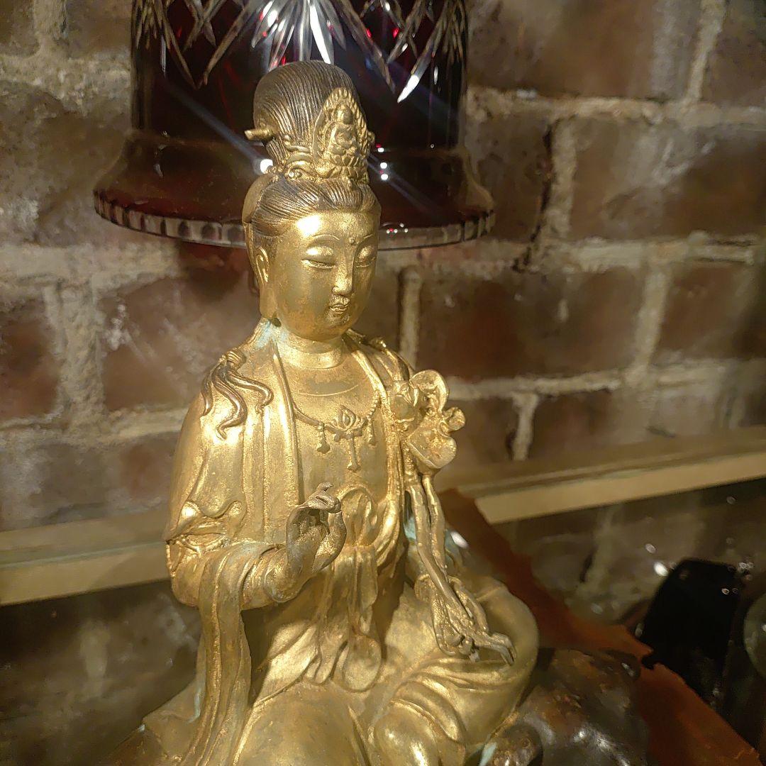 大明宣徳年製　普賢菩薩　アンティーク　仏像　　美術品　3200ｇ