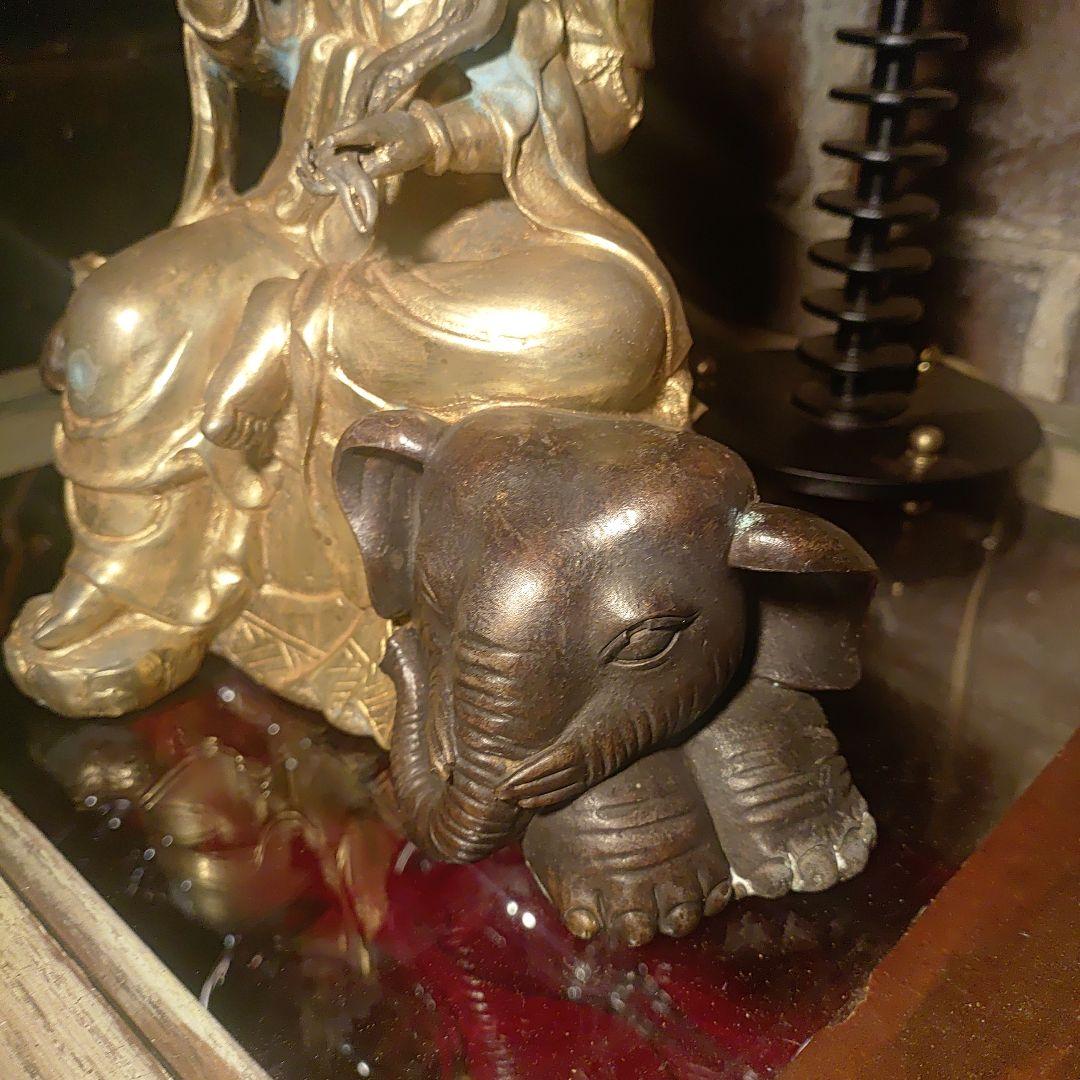 大明宣徳年製　普賢菩薩　アンティーク　仏像　　美術品　3200ｇ