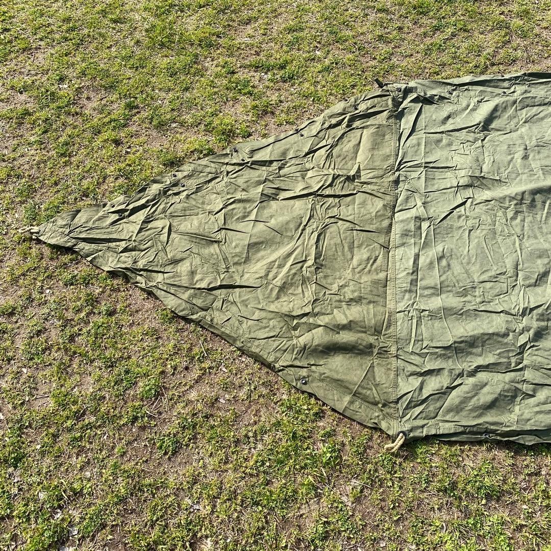 か*ん様 USパップテント④　アメリカ軍　軍幕　 ハーフシェルター２枚　ポール・