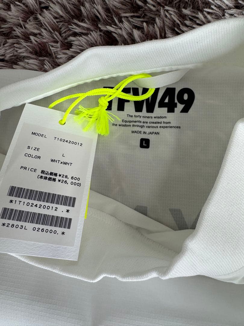 SIDE ZIP HALF MOCKNECK ホワイト　Lサイズ