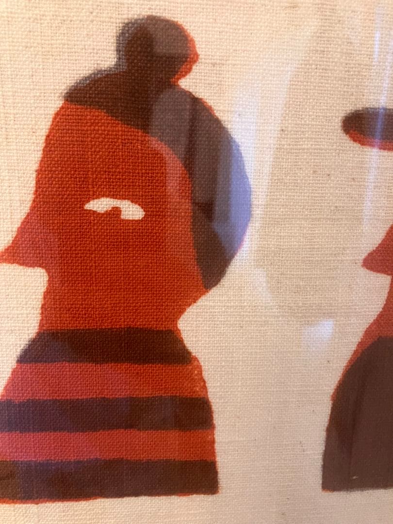 柚木沙弥郎 本染 染め布 型染絵 61×42 特大サイズ　民藝　民芸