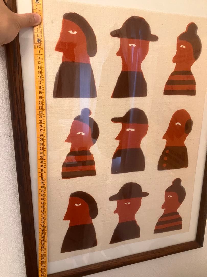 柚木沙弥郎 本染 染め布 型染絵 61×42 特大サイズ　民藝　民芸