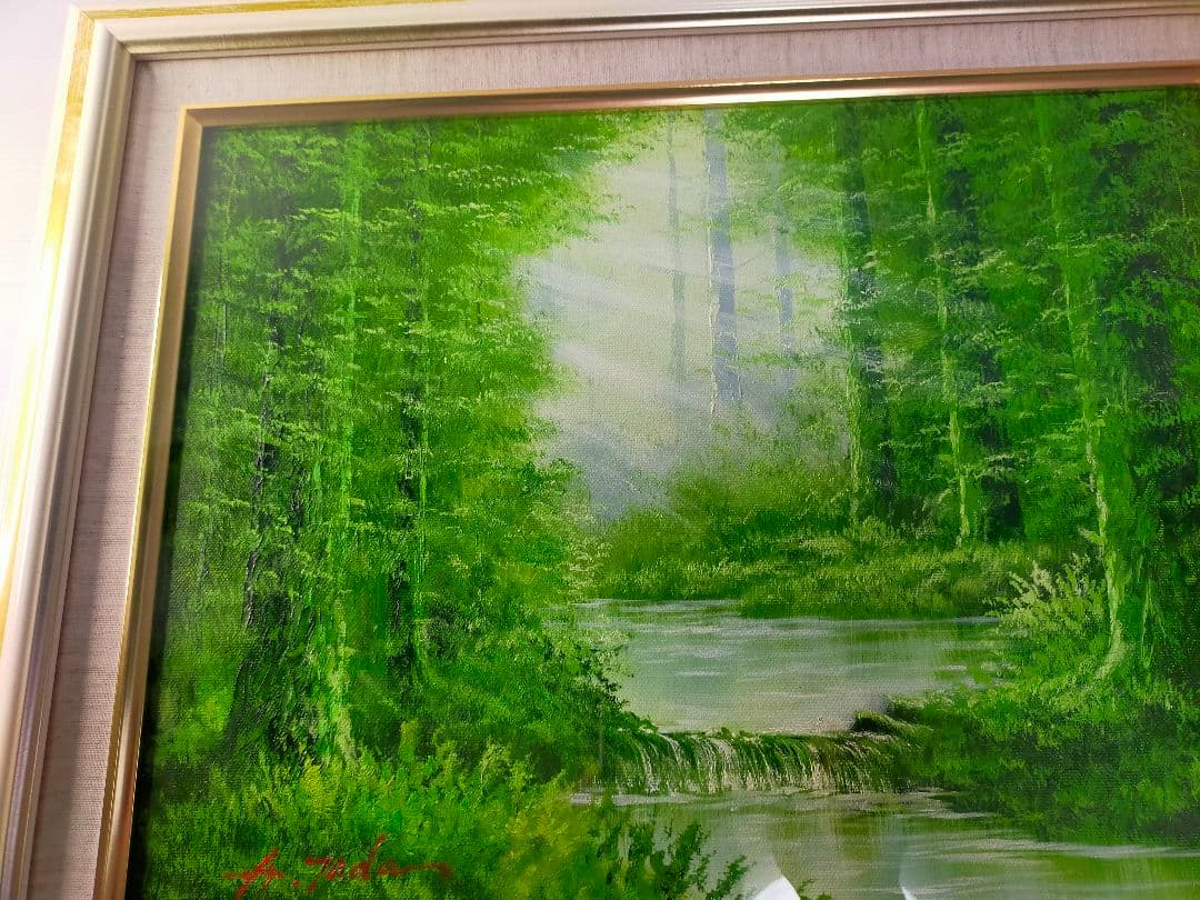 【真作】絵画　戸田彰　油彩6号　陽光　應美会会員　精密描写