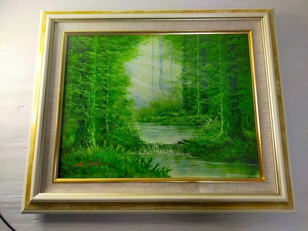 【真作】絵画　戸田彰　油彩6号　陽光　應美会会員　精密描写