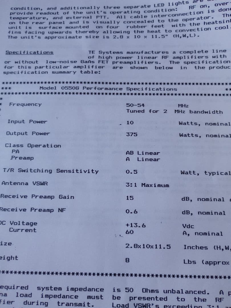 50メガ　リニアアンプ 　アマチュア無線