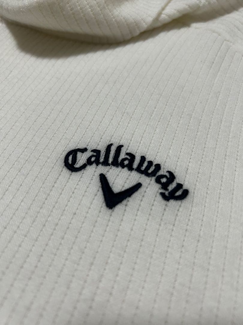 キャロウェイ ゴルフ メンズ タートルネック ニット リブ素材 ホワイト L