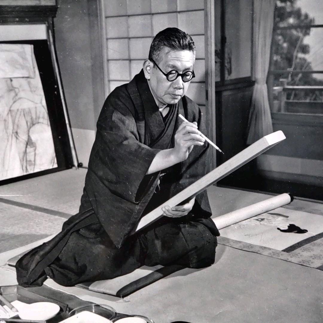 伊東深水　真筆作品　仏画　昭和33年11月パリにて