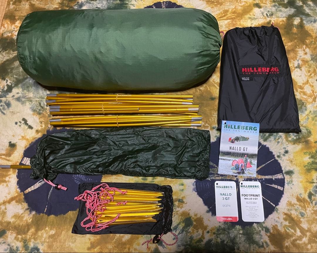 【美品】HILLEBERGヒルバーグナロ3GT グリーン　純正フットプリント付