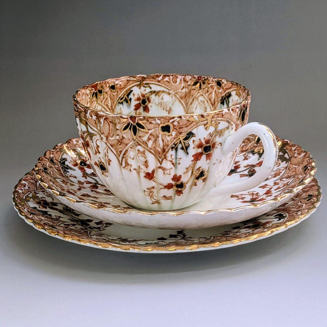 英国アンティーク　サミュエルラドフォード　1800年代トリオ　カップ＆ソーサー