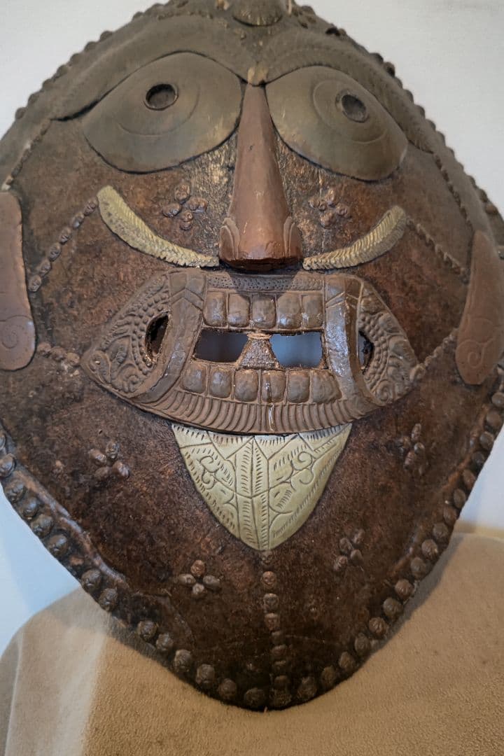 チベット、魔除けの巨大亀面、アンティーク