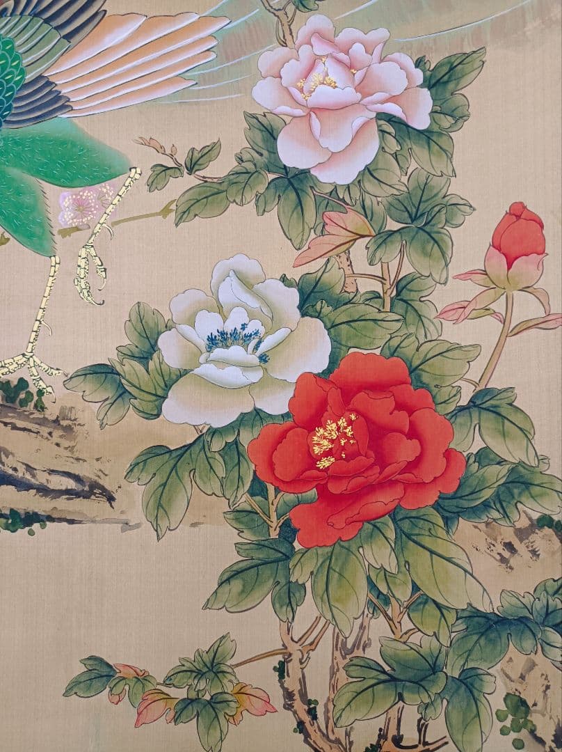 軸 開運 縁起物 おもてなし 絵 幸運 鳥 孔雀 中国 美術 骨董 インテリア