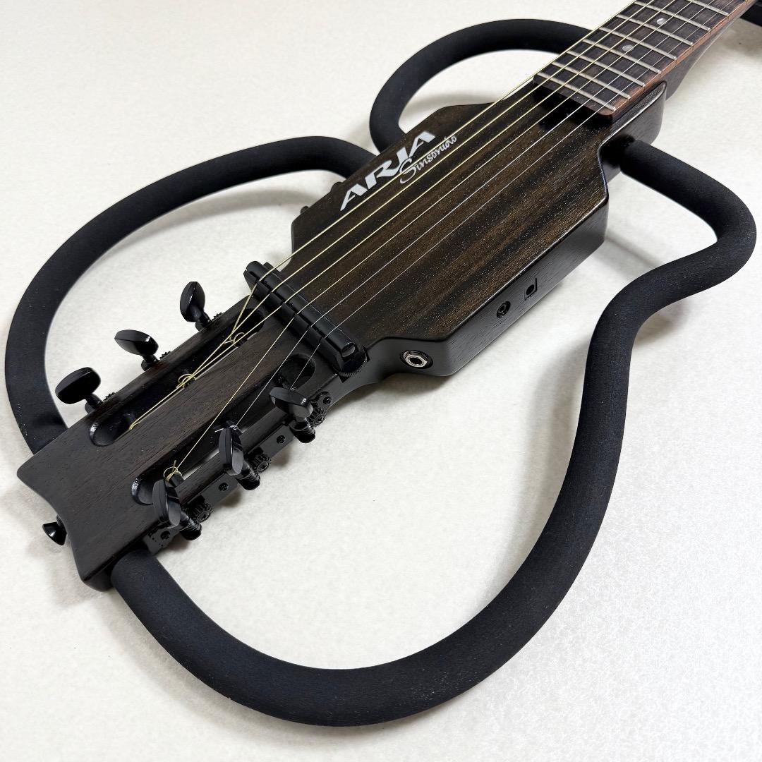 Aria サイレントギター AS-101S トラベルギター ギグバック付 アリア