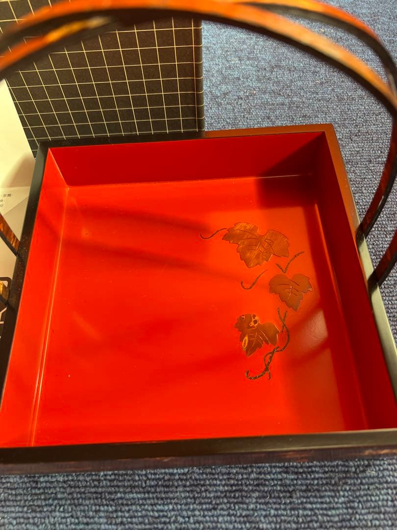 808 桜皮細工　手提げ菓子器　未使用