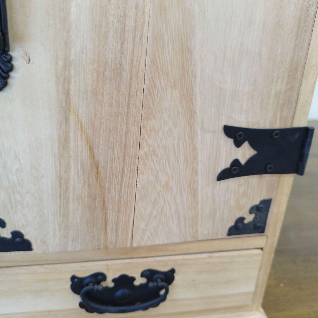 掛け軸専用　木製収納ボックス 黒色金具付き