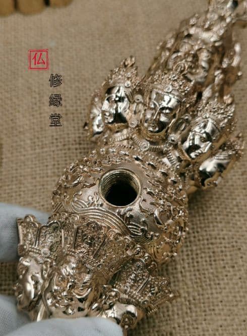 【修縁堂】密教法具 真言宗 真鍮製 金剛八字科杵 魔除け 厄除け 工芸品