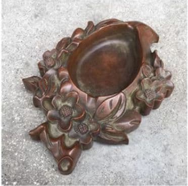 銅器 重工 彫刻 寿桃硯 筆洗 灰皿 文房置物·案頭 工芸品 美術品