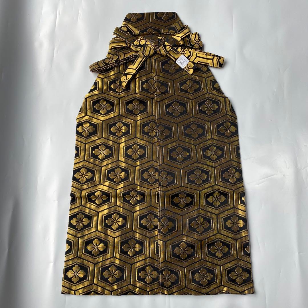 (6-6)馬乗袴　2尺1寸　亀甲紋　花菱　黒　金　舞踊　詩吟　踊袴