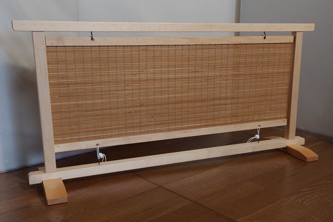 衝立小さな衝立#結界竹簾調１枚式木地仕上げ衝立　１台限定　竹簾（燻し竹）使用衝立