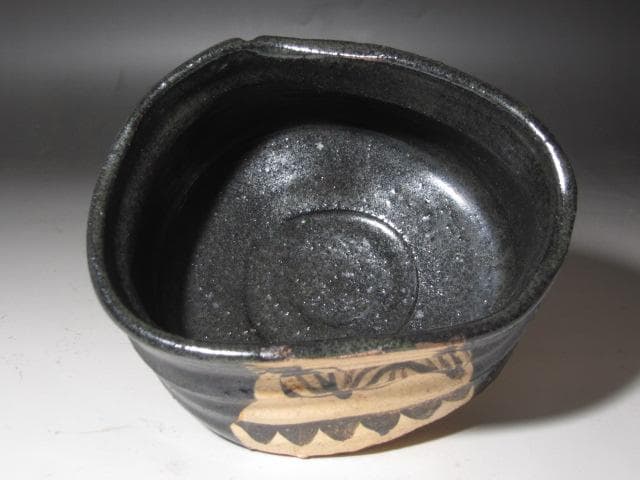 ☆　永楽善五郎　織部写茶碗　表千家　十四代　而妙斎の花押☆y573