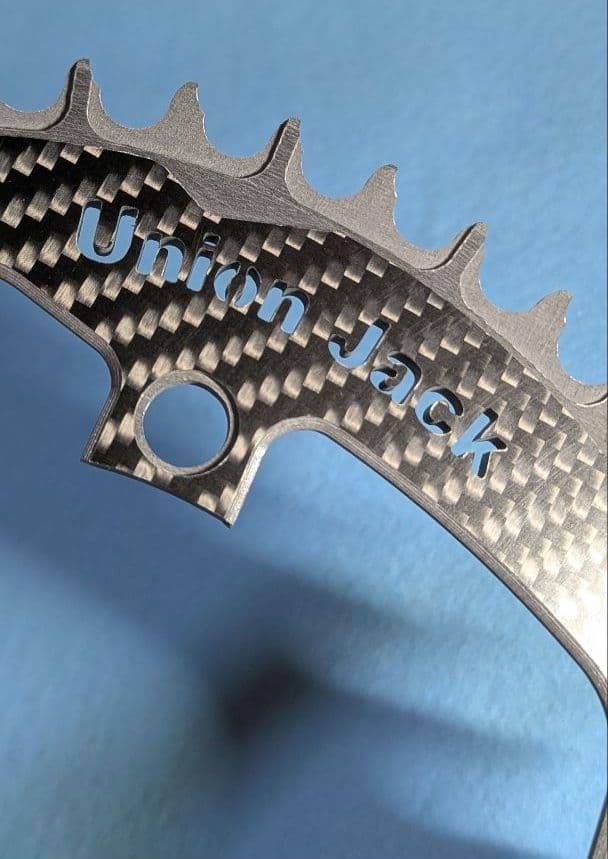 union jack カーボンチェーンリング 3K柄 50T pcd130