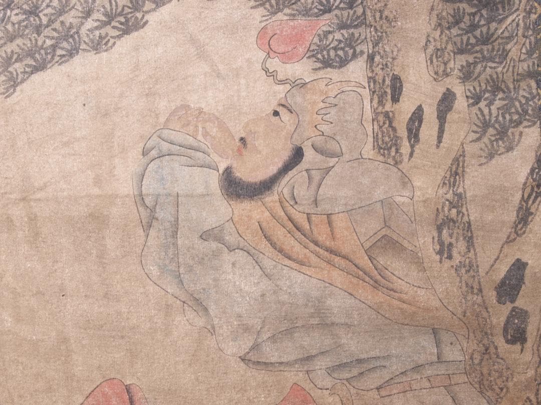 【骨董掛け軸】人物図 中国 孫位　南宋時代 　肉筆保證 　AK617A12-2