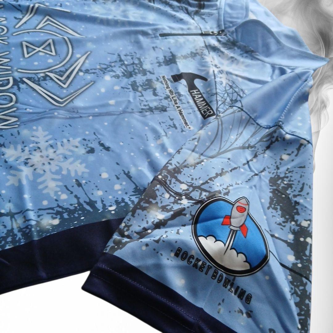 ✨新品✨ボウリングウェア　【XL】　ブラックウィドー　ハンマー　ブルー　蜘蛛　雪