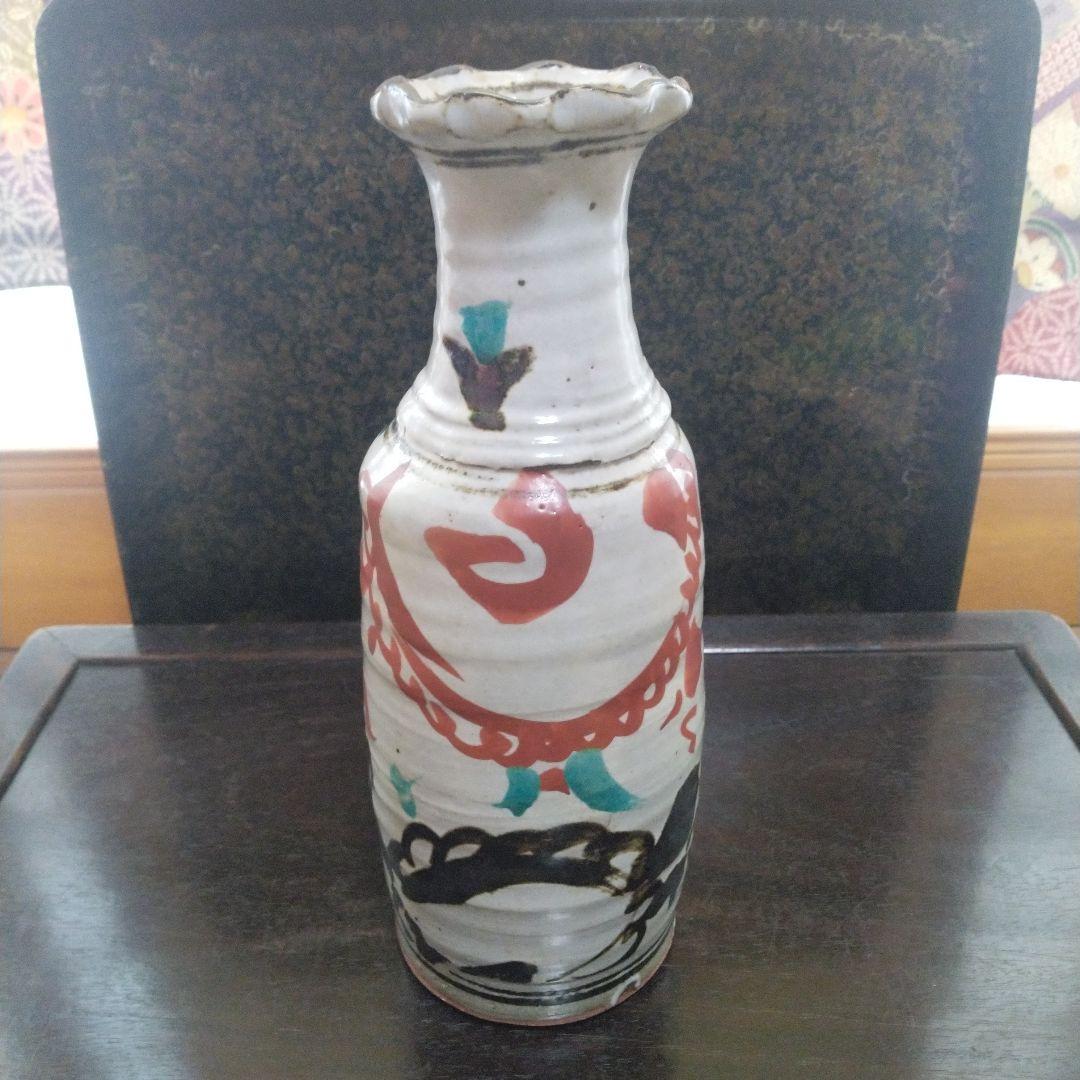 NO254 佐藤敏　京焼き　絵付け花瓶