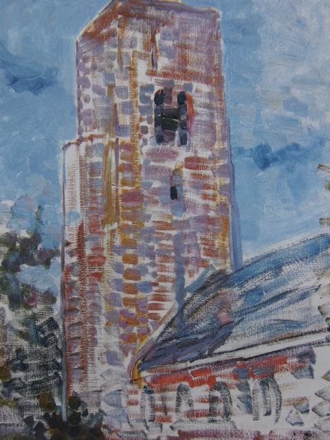 ピート・モンドリアン、『ドンブルフの教会』、希少な画集より、新品高級額・額装付