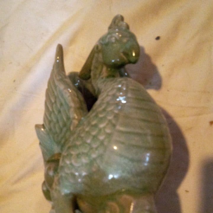 中国陶磁器　青磁　鳳凰