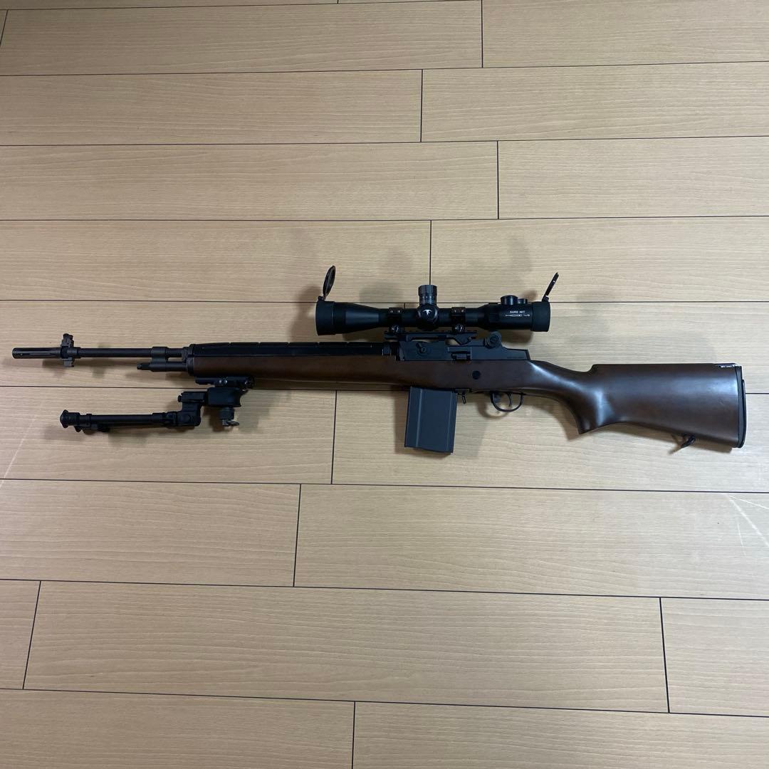 東京マルイ　M14電動ガン給弾不良あり　木製ストック　スコープ　バイポッド付き