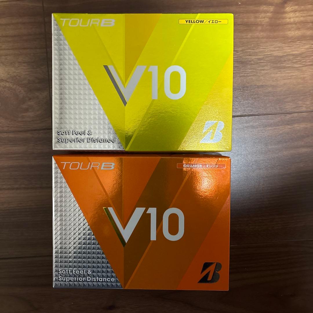 ブリヂストン tourBV10 ゴルフボール イエロー1ダース、オレンジ1ダース